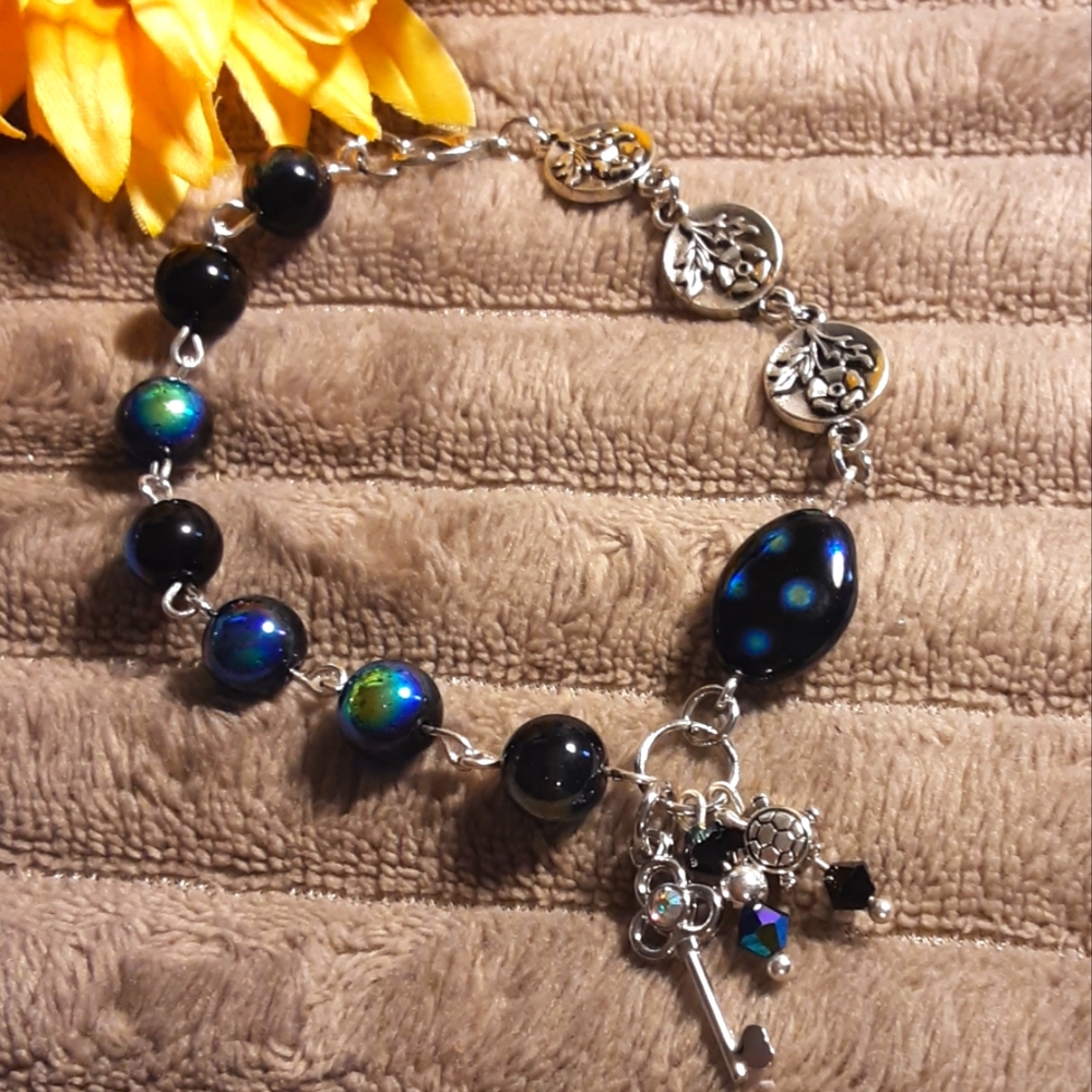 Handmade Beaded Bracelet  Black